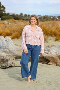 Rosa JoJo Linen Spot Cropped Jacket