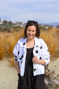 Rosa JoJo Linen Spot Cropped Jacket