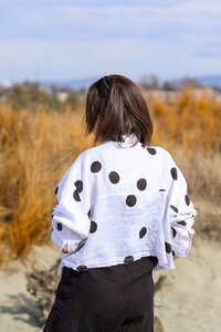 Rosa JoJo Linen Spot Cropped Jacket