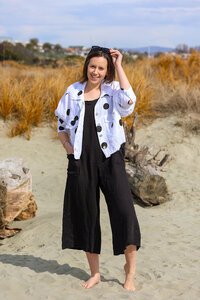 Rosa JoJo Linen Spot Cropped Jacket