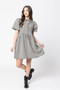 Leila + Luca Belle Bow Check Dress