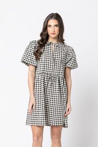 Leila + Luca Belle Bow Check Dress