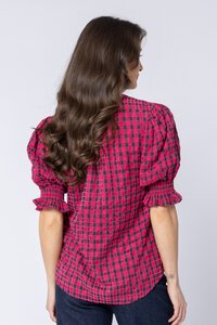 Seeking Lola Relaxed Butterfly Check Top
