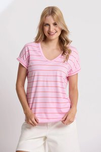 Stella + Gemma Soho Cuff Stripe V Tee