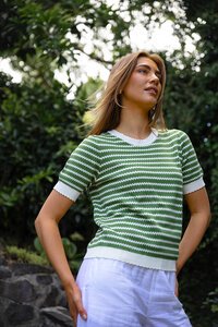 Stella + Gemma Charly Green Stripe Top