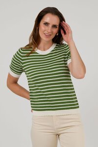 Stella + Gemma Charly Green Stripe Top