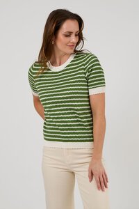 Stella + Gemma Charly Green Stripe Top