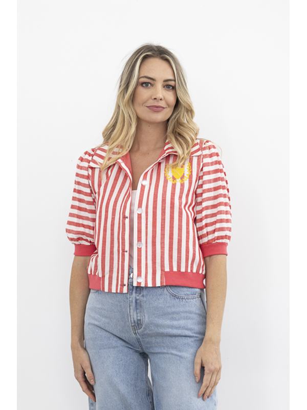 Moss Dafni Stripe Bomber Jacket