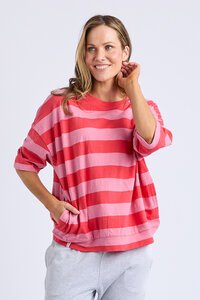 Elm Mazie Block Stripe Sweat Cayenne 