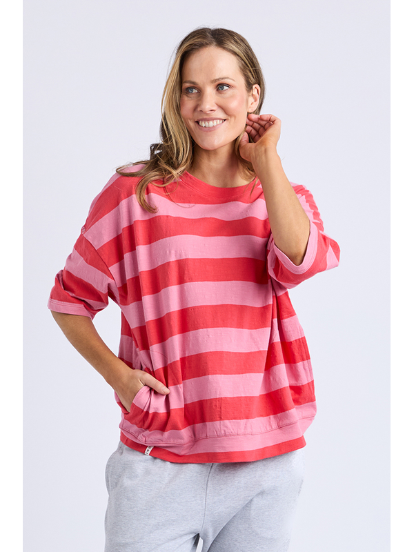 Elm Mazie Block Stripe Sweat Cayenne 