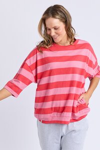 Elm Mazie Block Stripe Sweat Cayenne 