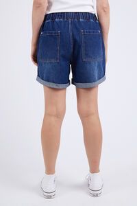 Elm Emma Relaxed Denim Short Dark Blue Wash