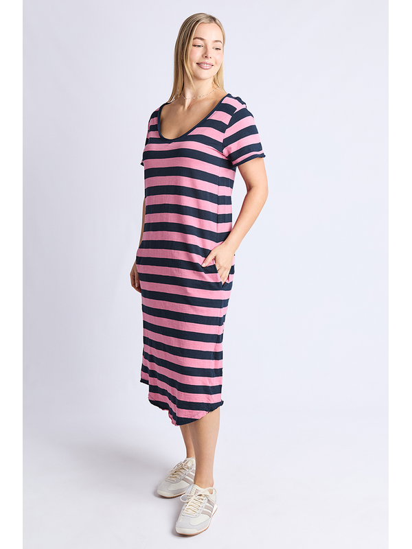 Elm Maeve Midi Stripe Dress