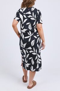 Elm Mimosa Tee Dress Black Yardage Print