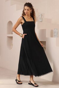 Iris Maxi Scallop Trim Maxi Dress