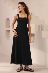 Iris Maxi Scallop Trim Maxi Dress