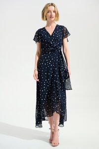 Joseph Ribkoff Signature Chiffon Print Wrap Dress