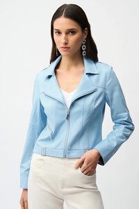 Joseph Ribkoff Foiled Faux Suede Fitted Jacket