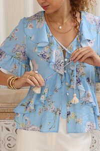 Iris Maxi Ruffle Blouse