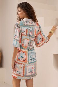 Iris Maxi Under The Sea Print Mini Shirt Dress