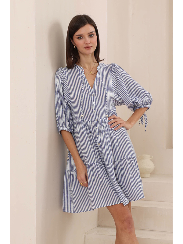 Iris Maxi Stripe Babydoll Dress