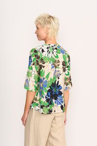 Foil Pintuck Scoop Hem Top