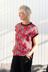 Memo Contrast Trim Top