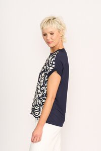 Memo Contrast Trim Top