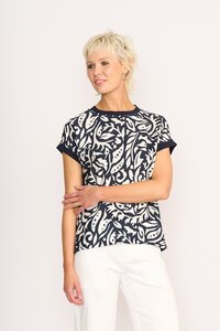 Memo Contrast Trim Top