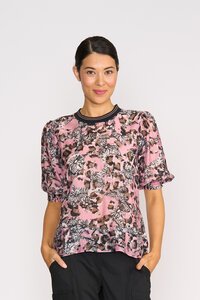 Memo Rib Trim Blouse