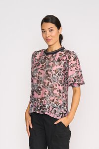 Memo Rib Trim Blouse