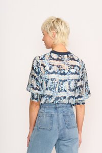 Memo Rib Trim Blouse