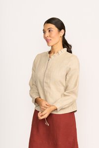 Foil Ruffle Neck Jacket