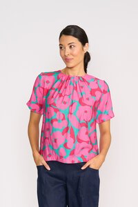 Foil Pleat Neck Top