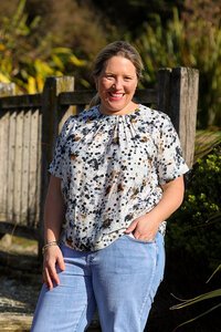 Foil Pleat Neck Top