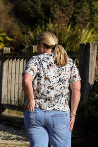 Foil Pleat Neck Top