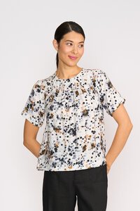 Foil Pleat Neck Top
