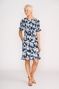 Foil Shirred Body & Sleeve Dress