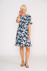 Foil Shirred Body & Sleeve Dress