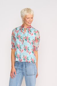 Memo Shirred Short Sleeve Blouse