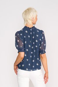 Memo Shirred Short Sleeve Blouse