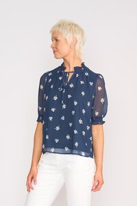 Memo Shirred Short Sleeve Blouse