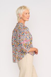 Foil Trim Insert Blouse