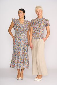 Foil Trim Insert Blouse