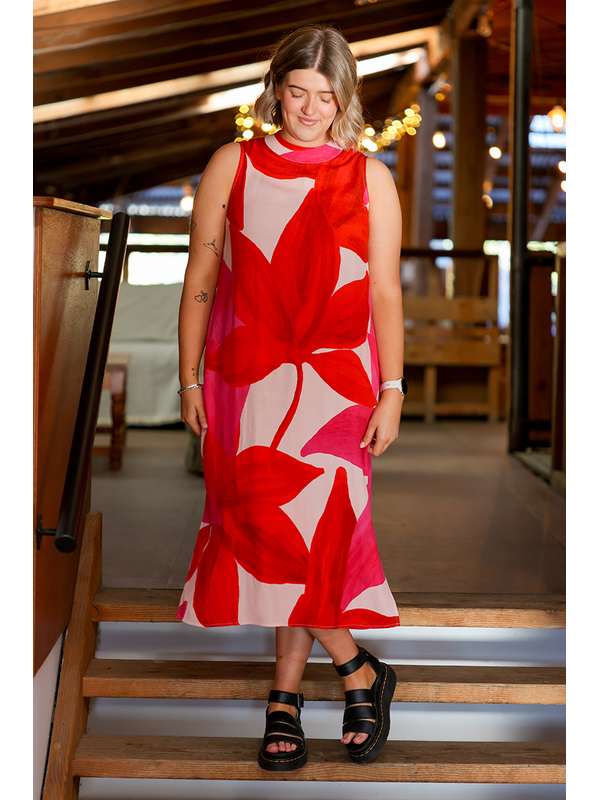 Foil Side Split Dress