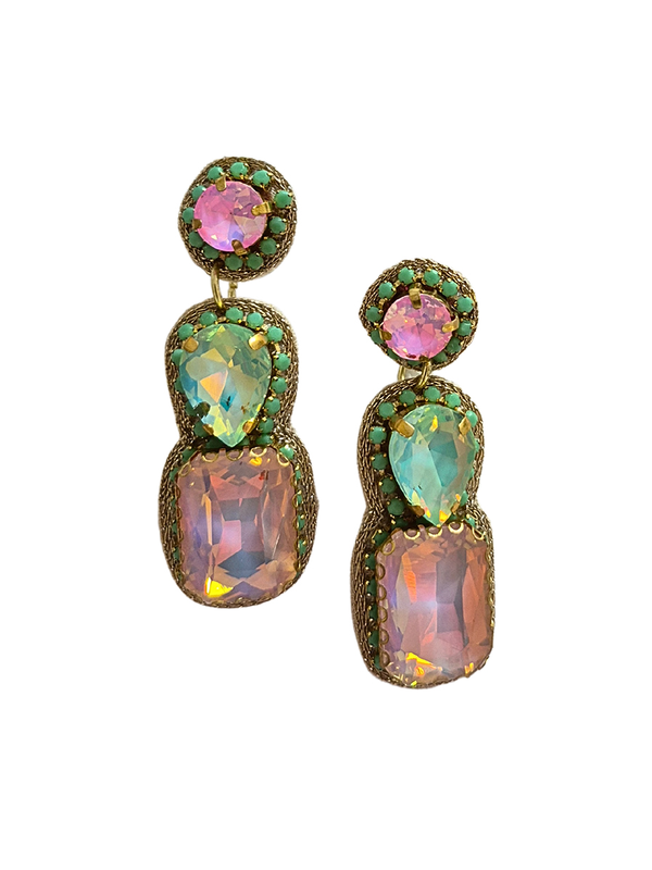 Zoda Beaded Statement Three-drop Earring