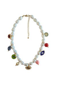 Zoda Pearl Colored Charm Necklace