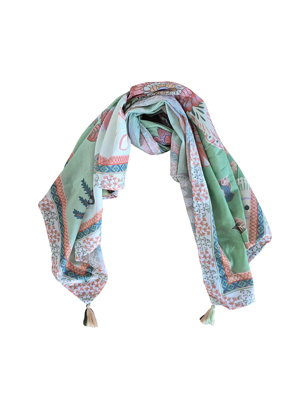 Zoda Pure Cotton Green Scarf