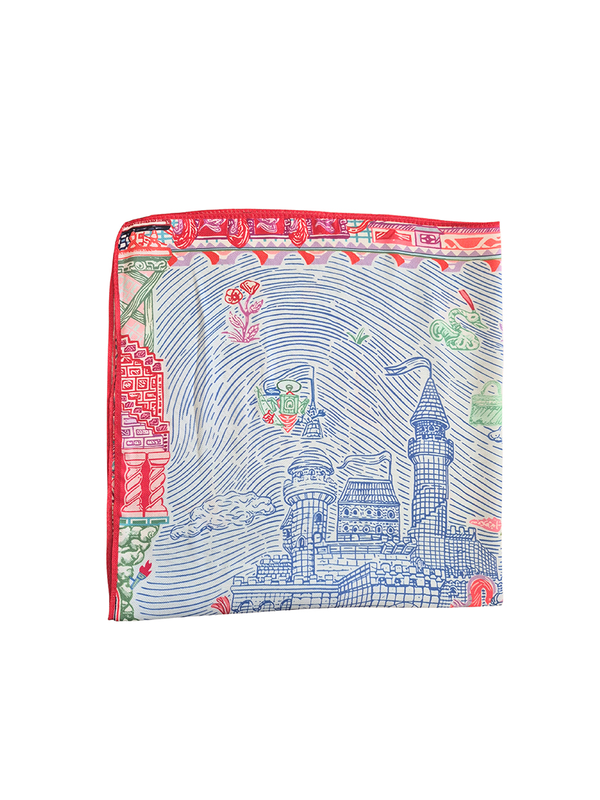 Zoda Satin Red Scarf