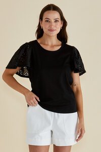 Betty Basics Lottie Embroidered Tee